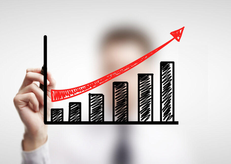 man drawing schedule of business growth